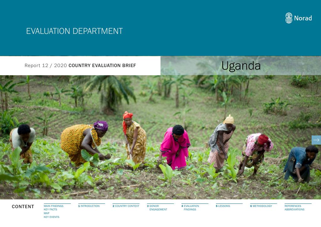 Forsiden av dokumentet Country Evaluation Brief: Uganda 