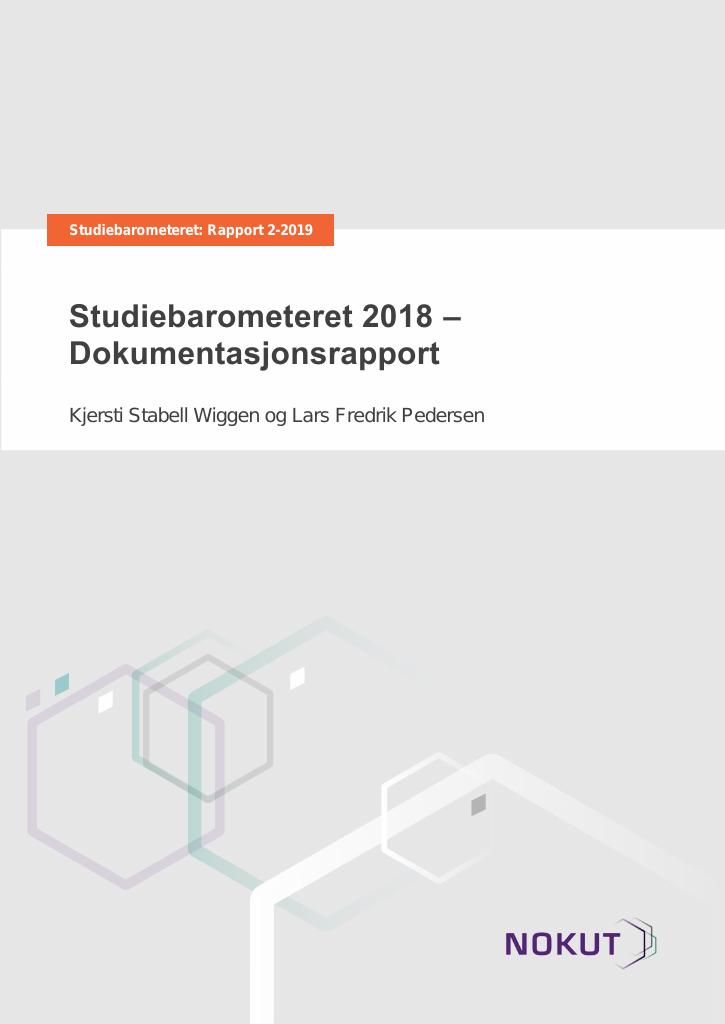 Forsiden av dokumentet Studiebarometeret 2018 – Dokumentasjonsrapport