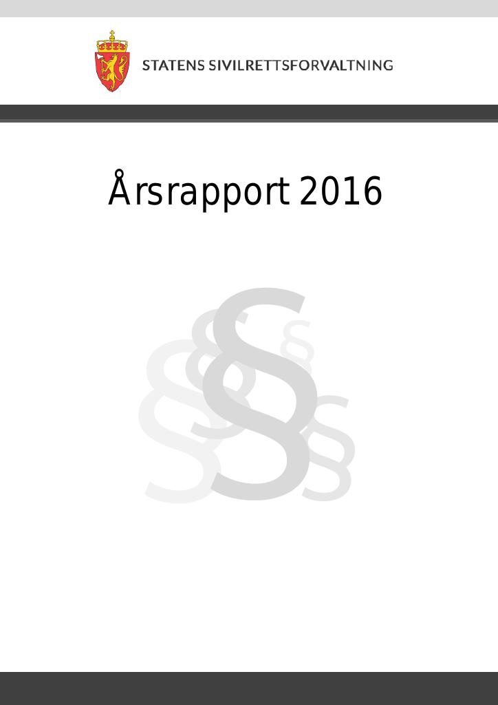 Forsiden av dokumentet Årsrapport Statens sivilrettsforvaltning 2016