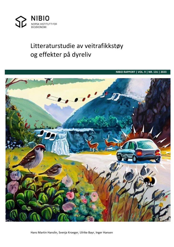 Forsiden av dokumentet Litteraturstudie av veitrafikkstøy og effekter på dyreliv