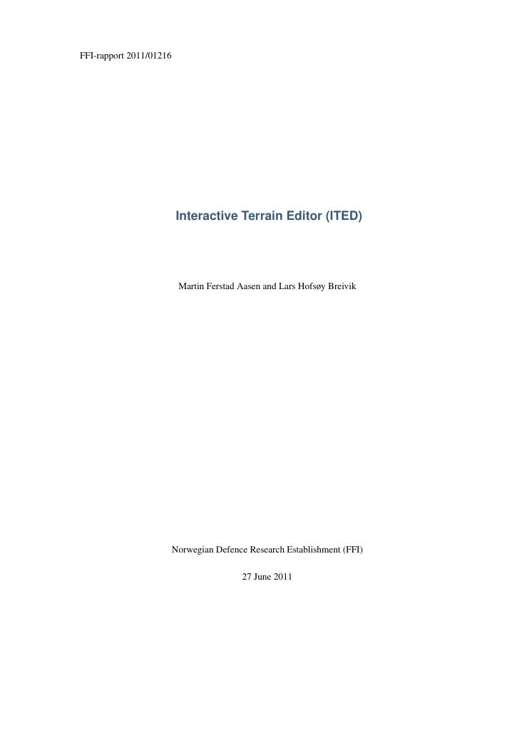 Forsiden av dokumentet Interactive Terrain Editor (ITED)