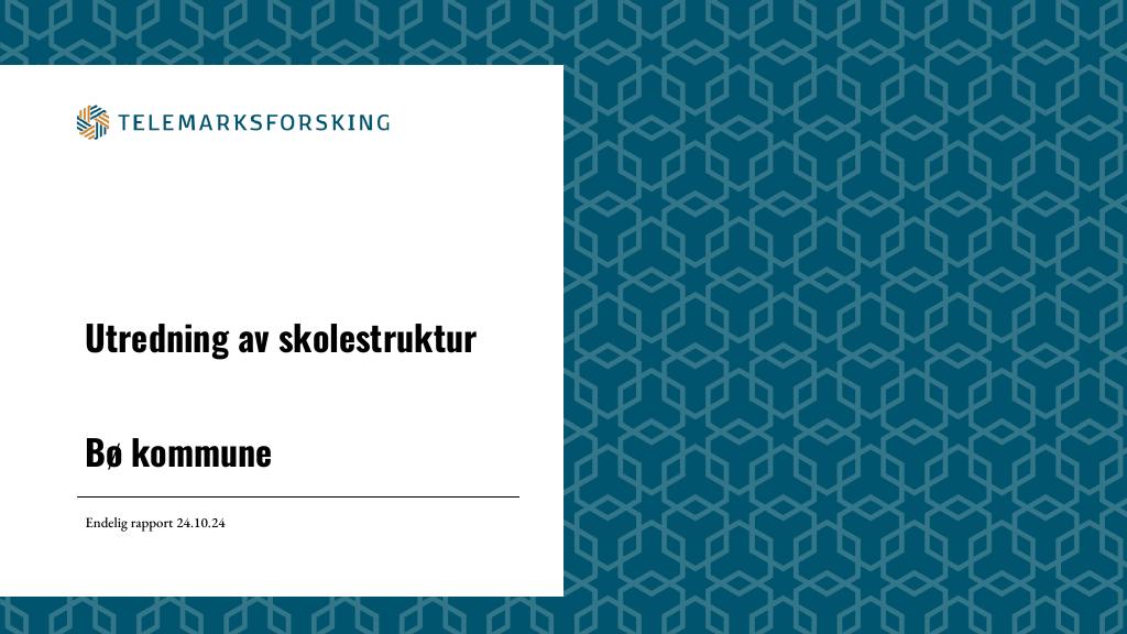 Forsiden av dokumentet Utredning av skolestruktur