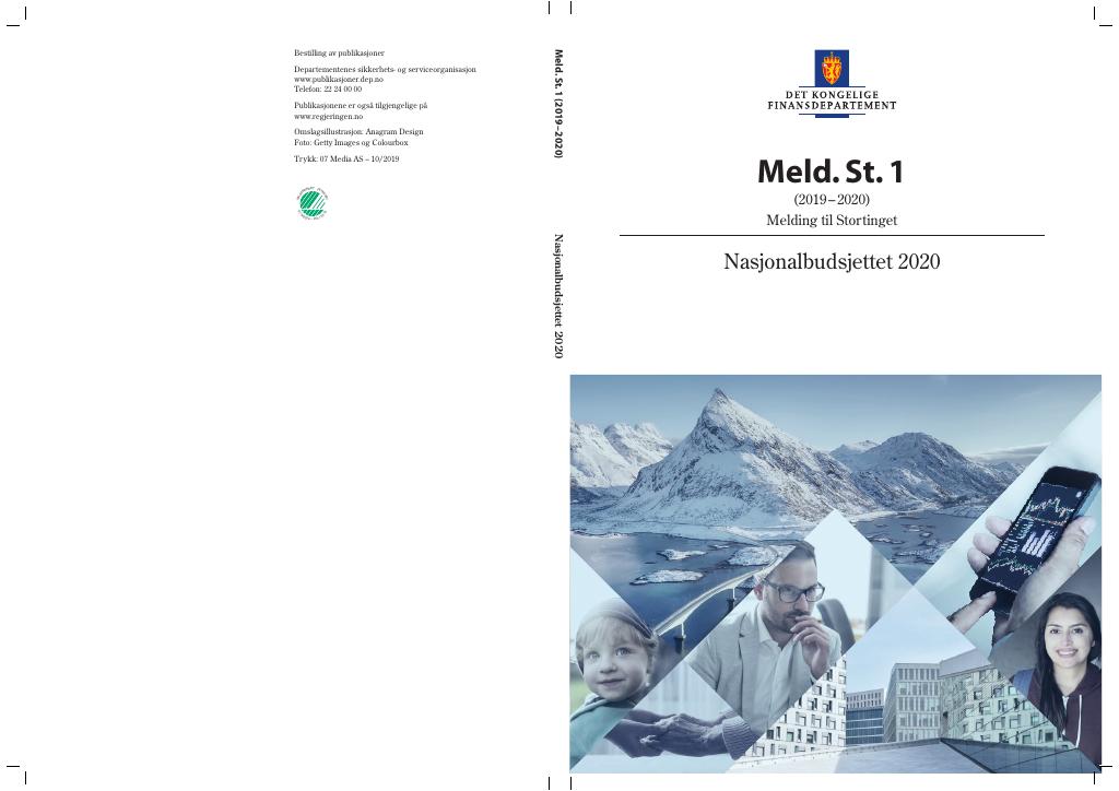 Forsiden av dokumentet Meld. St. 1 (2019–2020)