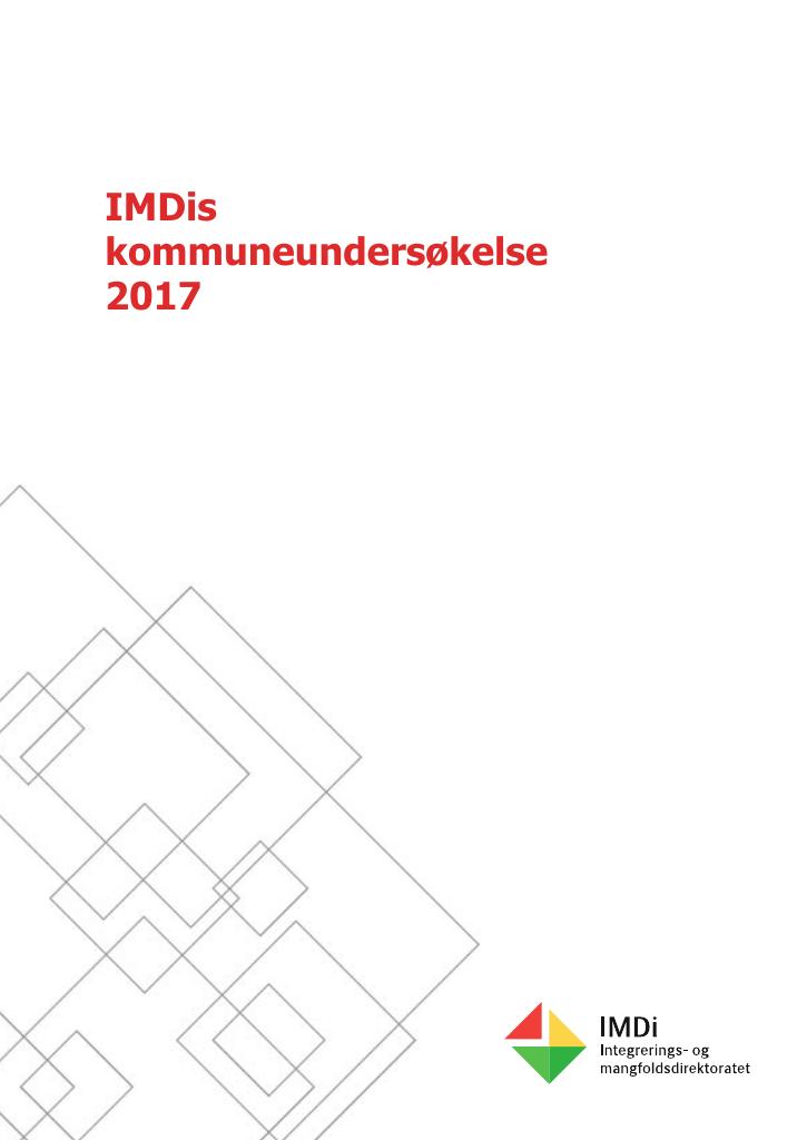 Forsiden av dokumentet IMDis kommuneundersøkelse 2017