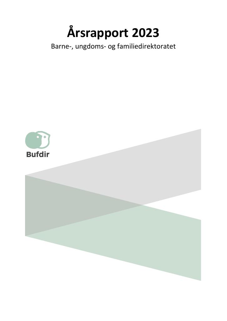 Forsiden av dokumentet Årsrapport Bufdir 2023