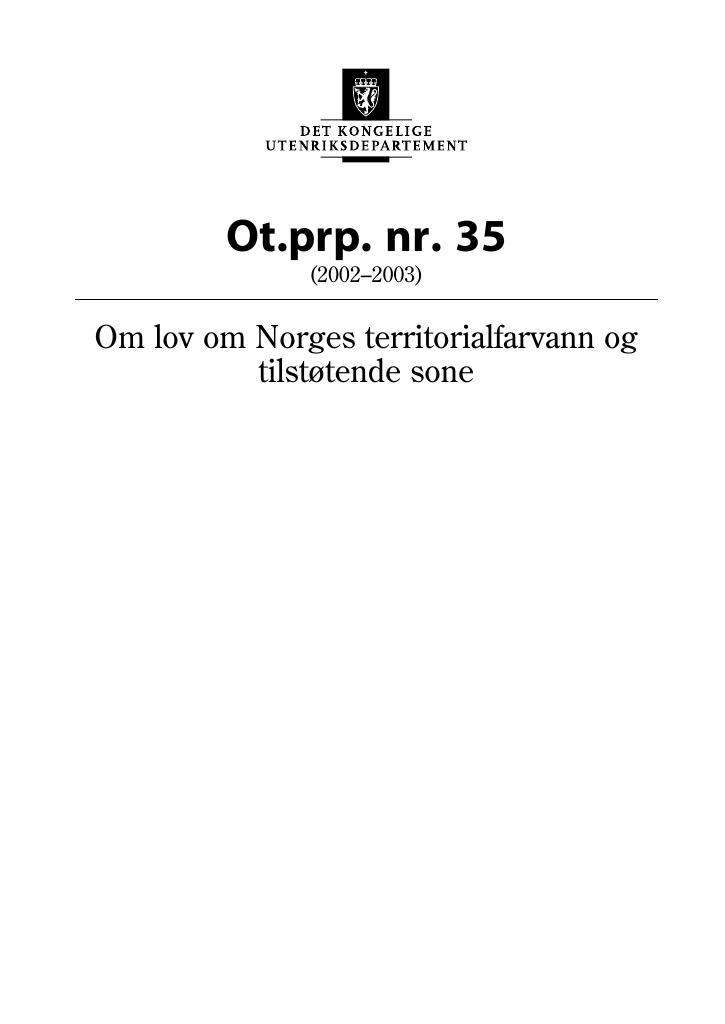 Forsiden av dokumentet Ot.prp. nr. 35 (2002-2003)