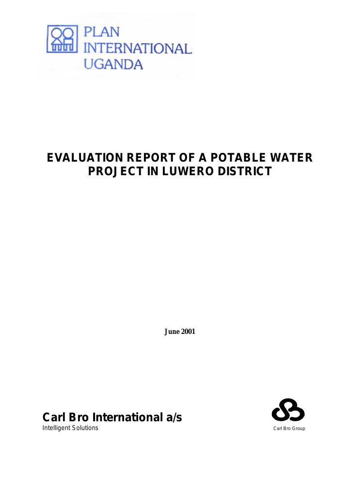 Forsiden av dokumentet Evaluation report of a potable water project in Luwero district
