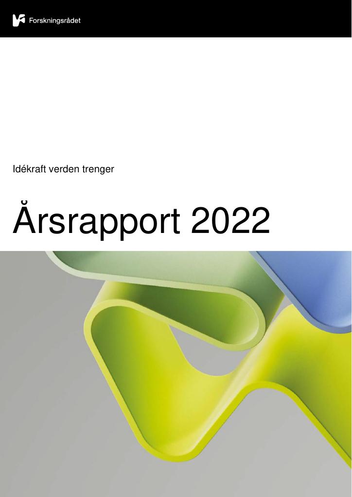 Forsiden av dokumentet Årsrapport Norges forskningsråd 2022