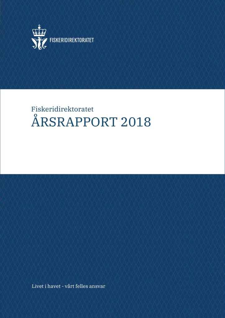 Forsiden av dokumentet Årsrapport Fiskeridirektoratet 2018