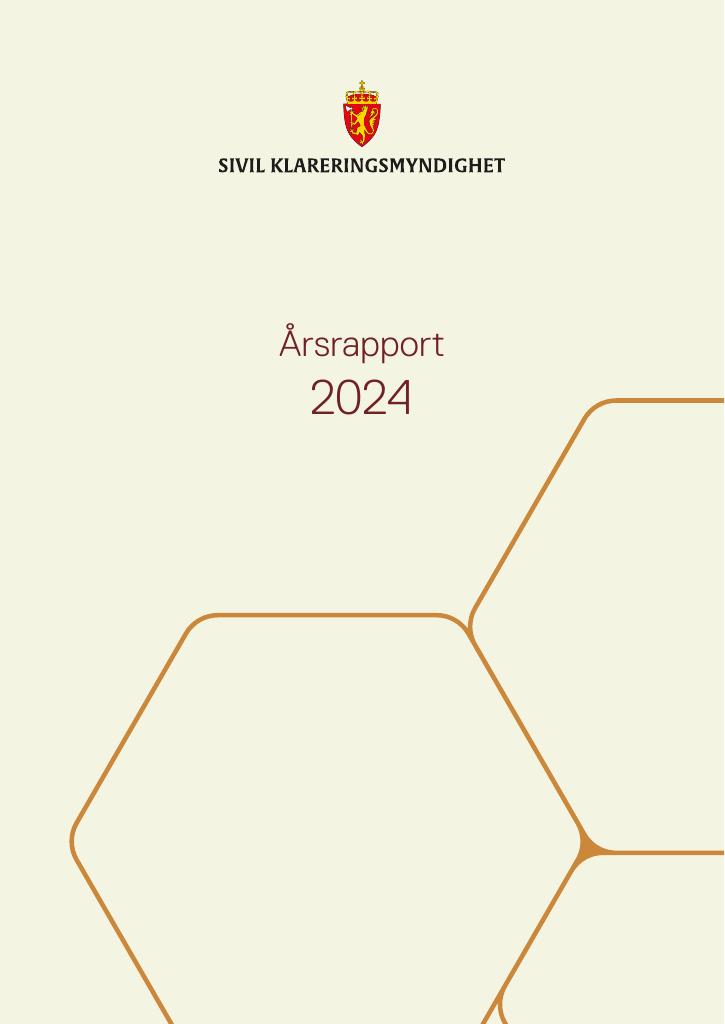 Forsiden av dokumentet Årsrapport Sivil klareringsmyndighet 2024
