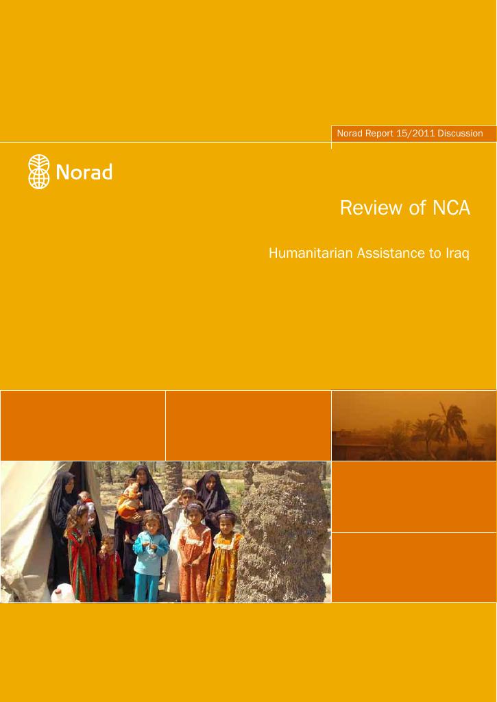 Forsiden av dokumentet Review of NCA - Humanitarian Assistance to Iraq