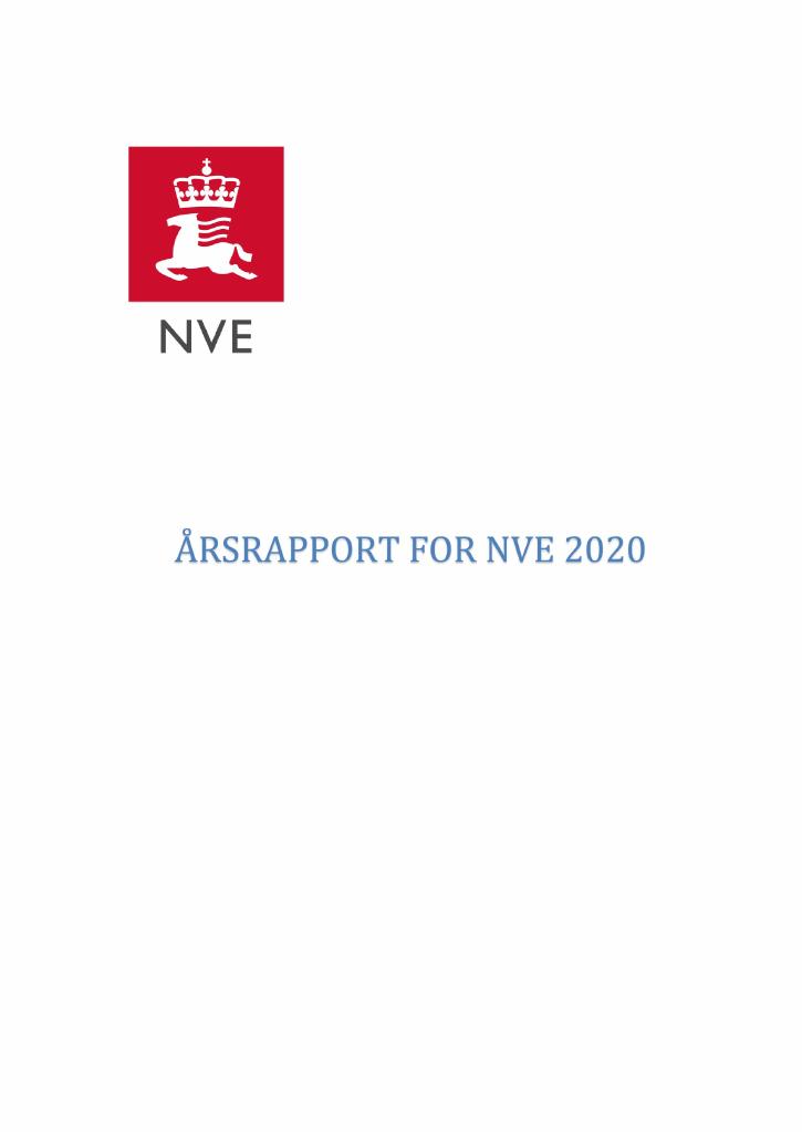 Forsiden av dokumentet Årsrapport Norges vassdrags- og energidirektorat 2020