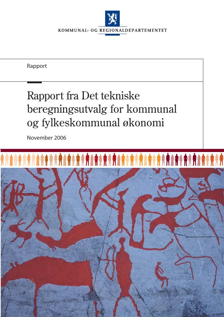 Forsiden av dokumentet Rapport fra Det tekniske beregningsutvalg for kommunal og fylkeskommunal økonomi