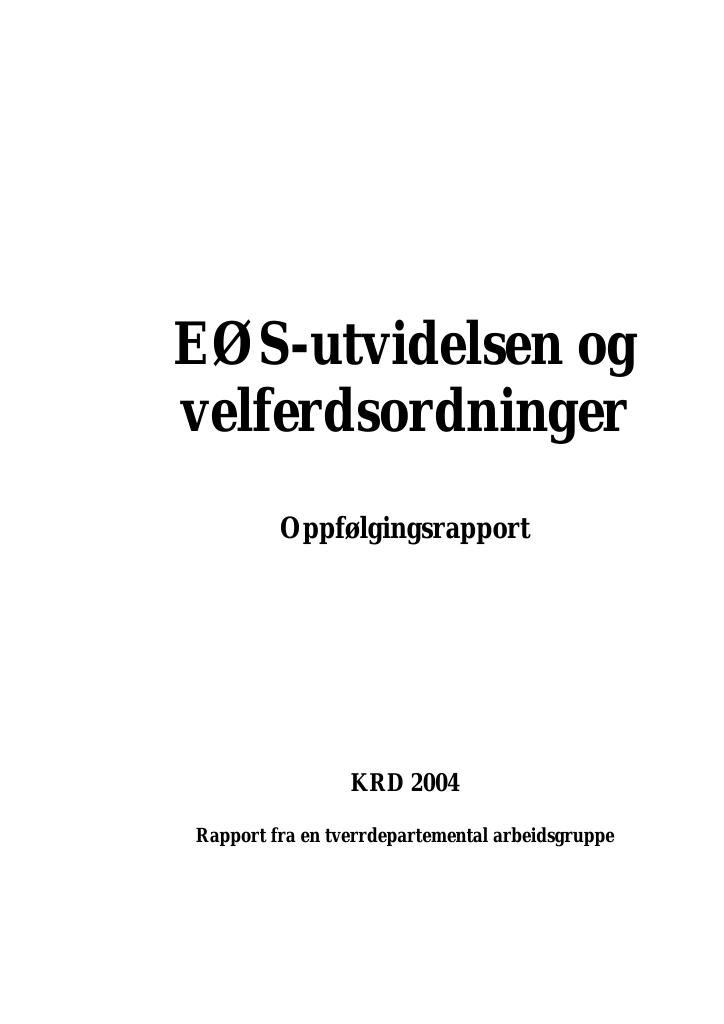 Forsiden av dokumentet EØS-utvidelsen og velferdsordninger