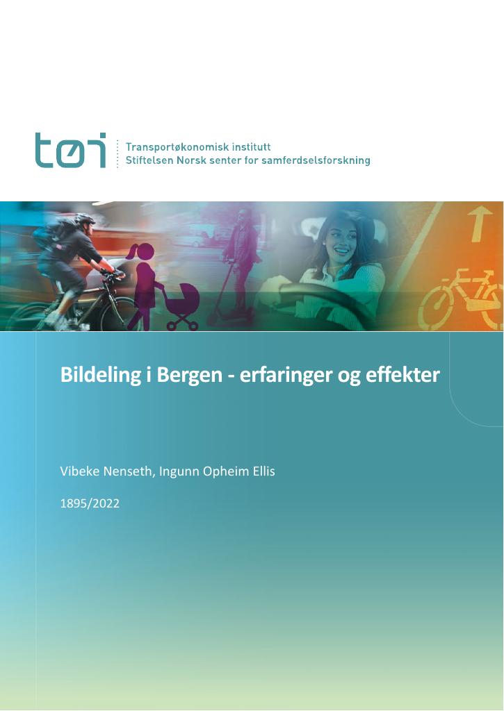 Forsiden av dokumentet Bildeling i Bergen - erfaringer og effekter