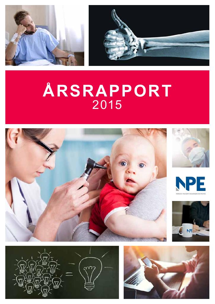 Forsiden av dokumentet Årsrapport Norsk pasientskadeerstatning 2015