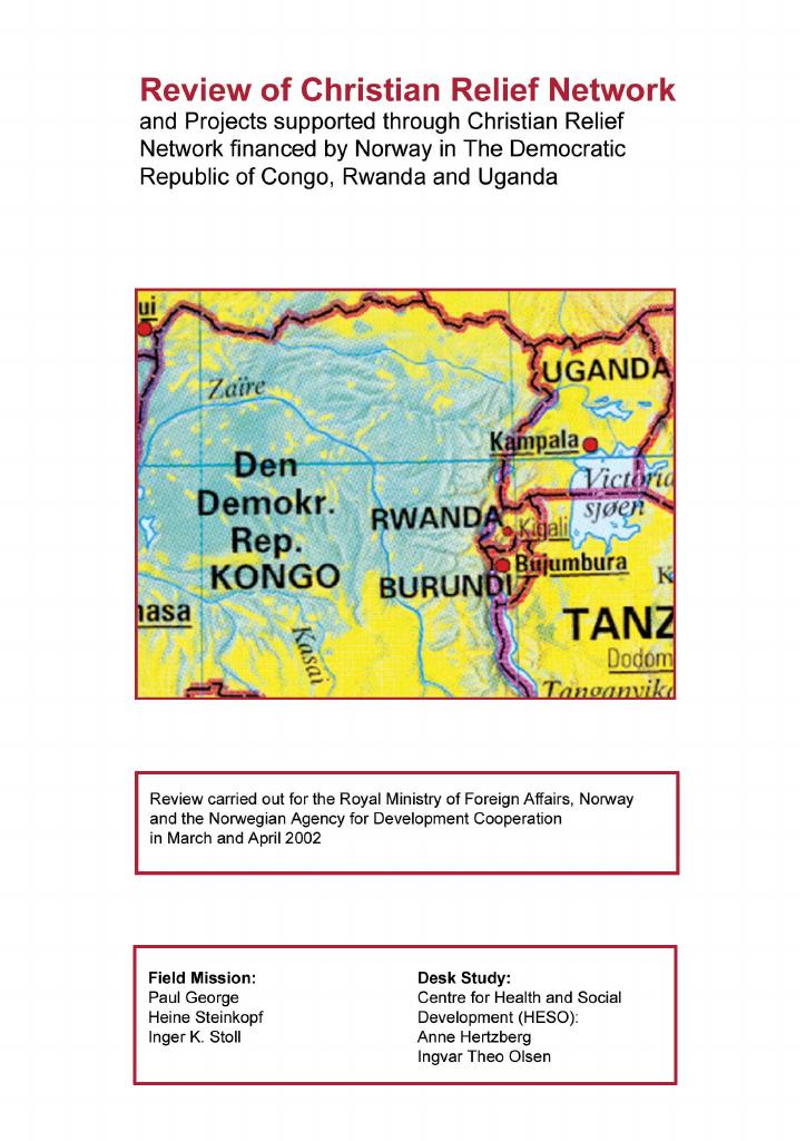 Forsiden av dokumentet Review of Christian Relief Network in Development Co-operation