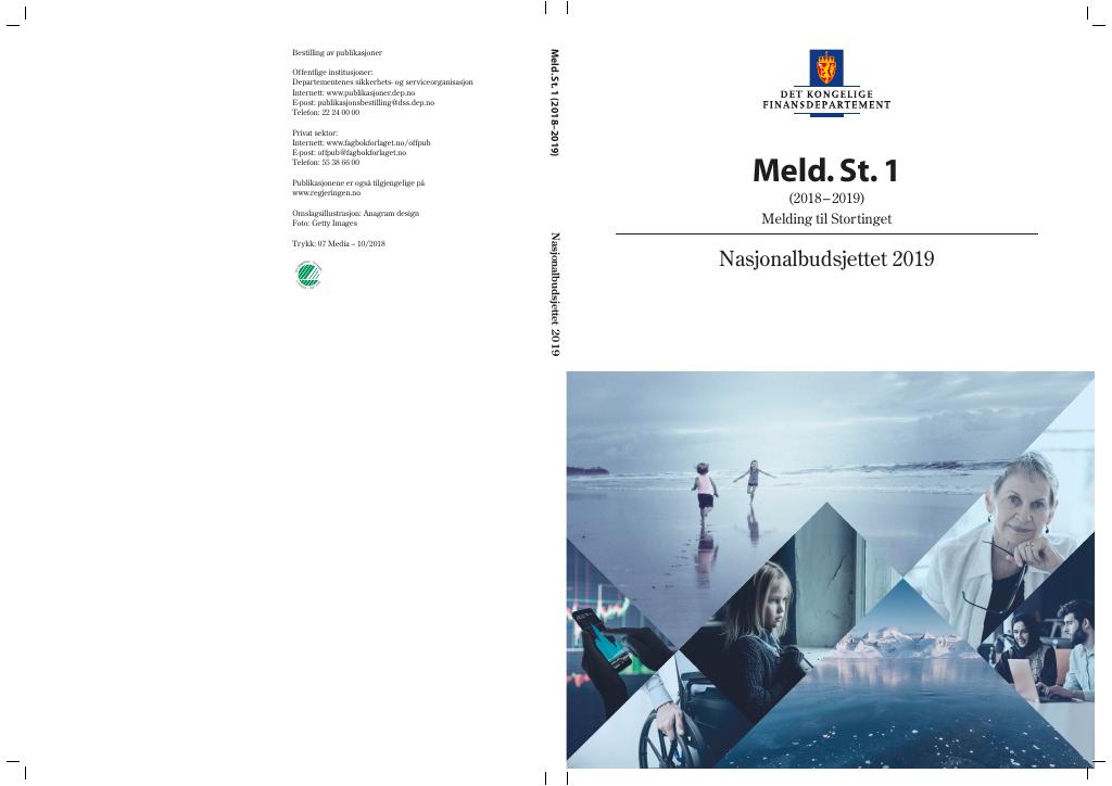 Forsiden av dokumentet Meld. St. 1 (2018–2019)